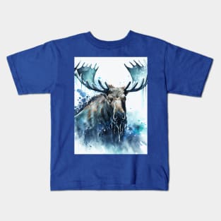 Arctic Reindeer V1 - Watercolor Paint Kids T-Shirt